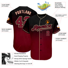 Load image into Gallery viewer, Custom Black Crimson-Cream Authentic Fade Fashion Baseball Jersey
