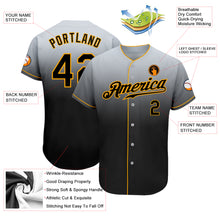 Load image into Gallery viewer, Custom Gray Black-Gold Authentic Fade Fashion Baseball Jersey
