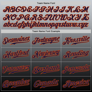 Custom Gray Orange-Navy Authentic Fade Fashion Baseball Jersey