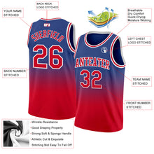 Load image into Gallery viewer, Custom Royal Red-White Authentic Fade Fashion Basketball Jersey
