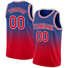 Load image into Gallery viewer, Custom Royal Red-White Authentic Fade Fashion Basketball Jersey
