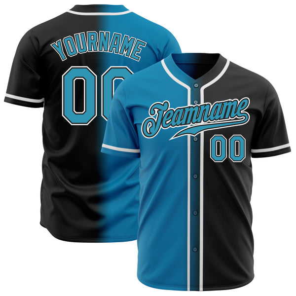 Custom Black Panther Blue White Authentic Gradient Fashion Baseball Jersey Sale Fcustom