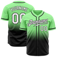 Load image into Gallery viewer, Custom Pea Green White-Black Authentic Fade Fashion Baseball Jersey
