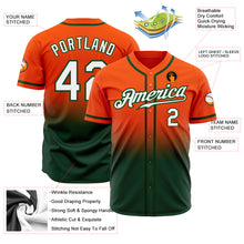 Load image into Gallery viewer, Custom Orange White-Green Authentic Fade Fashion Baseball Jersey
