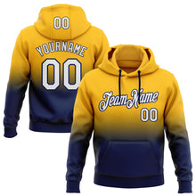 Load image into Gallery viewer, Custom Stitched Gold White-Navy Fade Fashion Sports Pullover Sweatshirt Hoodie
