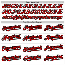 Load image into Gallery viewer, Custom White Pinstripe Red-Black Authentic Fade Fashion Baseball Jersey
