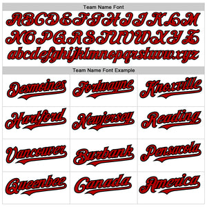 Custom White Pinstripe Red-Black Authentic Fade Fashion Baseball Jersey