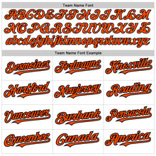 Load image into Gallery viewer, Custom White Pinstripe Orange-Black Authentic Fade Fashion Baseball Jersey
