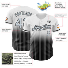 Load image into Gallery viewer, Custom White Pinstripe Silver-Black Authentic Fade Fashion Baseball Jersey
