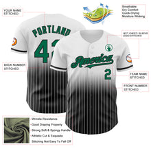 Load image into Gallery viewer, Custom White Pinstripe Kelly Green-Black Authentic Fade Fashion Baseball Jersey
