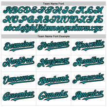 Load image into Gallery viewer, Custom White Pinstripe Teal-Black Authentic Fade Fashion Baseball Jersey
