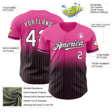 Load image into Gallery viewer, Custom Pink Pinstripe White-Black Authentic Fade Fashion Baseball Jersey
