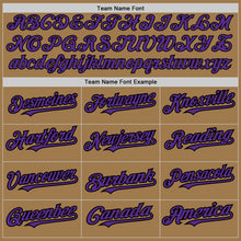 Load image into Gallery viewer, Custom Old Gold Pinstripe Purple-Black Authentic Fade Fashion Baseball Jersey
