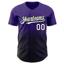 Load image into Gallery viewer, Custom Purple Pinstripe White-Black Authentic Fade Fashion Baseball Jersey
