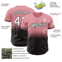 Load image into Gallery viewer, Custom Medium Pink Pinstripe White-Black Authentic Fade Fashion Baseball Jersey
