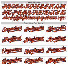 Load image into Gallery viewer, Custom White Pinstripe Orange-Navy Authentic Fade Fashion Baseball Jersey
