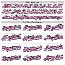 Load image into Gallery viewer, Custom White Pinstripe Medium Pink-Navy Authentic Fade Fashion Baseball Jersey
