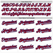 Load image into Gallery viewer, Custom White Pinstripe Red-Royal Authentic Fade Fashion Baseball Jersey
