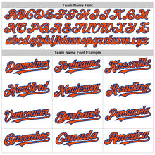 Load image into Gallery viewer, Custom White Pinstripe Orange-Royal Authentic Fade Fashion Baseball Jersey
