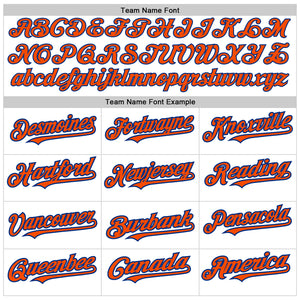 Custom White Pinstripe Orange-Royal Authentic Fade Fashion Baseball Jersey