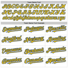 Load image into Gallery viewer, Custom White Pinstripe Yellow-Royal Authentic Fade Fashion Baseball Jersey
