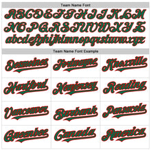 Load image into Gallery viewer, Custom White Pinstripe Kelly Green-Red Authentic Fade Fashion Baseball Jersey
