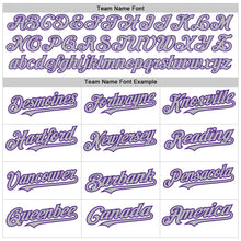 Load image into Gallery viewer, Custom White Pinstripe Gray-Purple Authentic Fade Fashion Baseball Jersey
