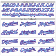 Load image into Gallery viewer, Custom White Pinstripe Light Blue-Purple Authentic Fade Fashion Baseball Jersey
