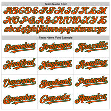 Load image into Gallery viewer, Custom White Pinstripe Orange-Green Authentic Fade Fashion Baseball Jersey
