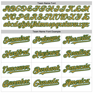 Custom White Pinstripe Old Gold-Green Authentic Fade Fashion Baseball Jersey