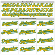 Load image into Gallery viewer, Custom White Pinstripe Gold-Kelly Green Authentic Fade Fashion Baseball Jersey
