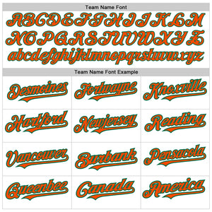 Custom White Pinstripe Orange-Kelly Green Authentic Fade Fashion Baseball Jersey