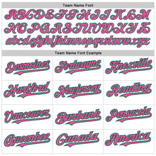 Load image into Gallery viewer, Custom White Pinstripe Pink-Kelly Green Authentic Fade Fashion Baseball Jersey
