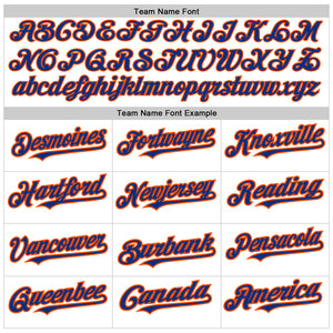 Custom White Pinstripe Royal-Orange Authentic Fade Fashion Baseball Jersey