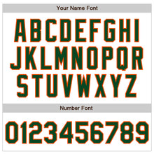 Load image into Gallery viewer, Custom White Pinstripe Green-Orange Authentic Fade Fashion Baseball Jersey
