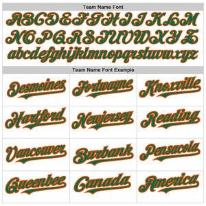 Custom White Pinstripe Kelly Green-Orange Authentic Fade Fashion Baseball Jersey