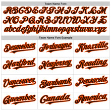 Load image into Gallery viewer, Custom White Pinstripe Brown-Orange Authentic Fade Fashion Baseball Jersey
