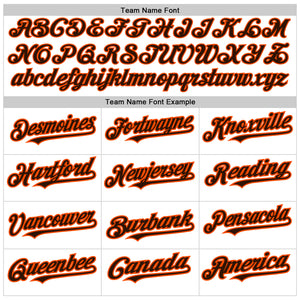 Custom White Pinstripe Brown-Orange Authentic Fade Fashion Baseball Jersey