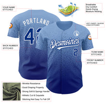 Load image into Gallery viewer, Custom Light Blue Royal-White Authentic Fade Fashion Baseball Jersey
