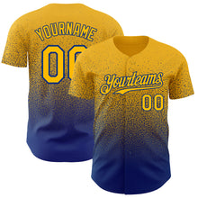 Load image into Gallery viewer, Custom Gold Royal Authentic Fade Fashion Baseball Jersey
