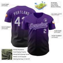 Load image into Gallery viewer, Custom Purple Gray-Black Authentic Fade Fashion Baseball Jersey
