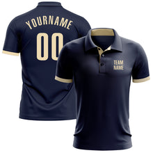 Load image into Gallery viewer, Custom Navy Cream Performance Golf Polo Shirt
