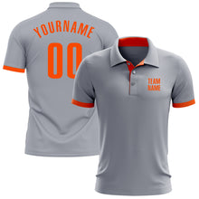 Load image into Gallery viewer, Custom Gray Orange Performance Golf Polo Shirt
