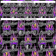 Load image into Gallery viewer, Custom Black White-Purple 3D Pattern Design Flame Billiards 8 Ball Performance Polo Shirt
