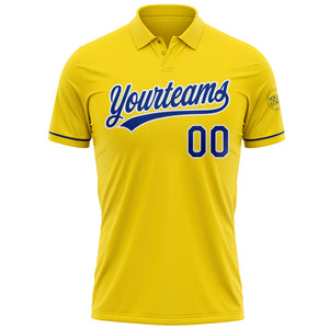 Custom Yellow Royal-White Performance Vapor Golf Polo Shirt