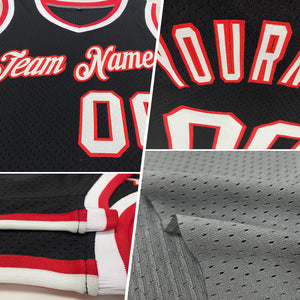 Custom Gray Black-White Authentic Throwback Basketball Jersey