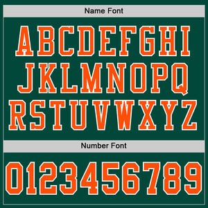 Custom Green Orange-White Mesh Authentic Football Jersey