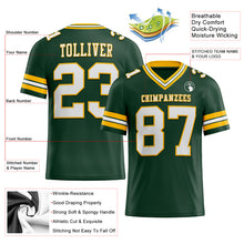 Load image into Gallery viewer, Custom Green White-Gold Mesh Authentic Football Jersey
