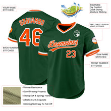 Load image into Gallery viewer, Custom Green Orange-White Authentic Throwback Baseball Jersey
