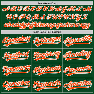 Custom Green Orange-White Authentic Throwback Baseball Jersey